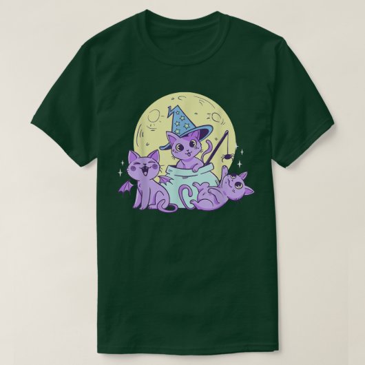 Creepy Pastel Goth Soft Goth Emo Evil Cats With Mo Tシャツ (デザイン正面)