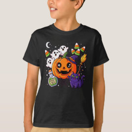 Creepy Pumpkin & Spider Fall Design – Cozy Spooky  Tシャツ