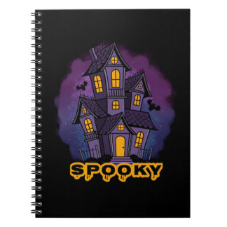 Creepy Purple Mansion Spooky Haunted House ノートブック