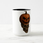  Creepy Realistic Halloween Pumpkin Skull Sticker マグカップ (中央)