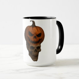  Creepy Realistic Halloween Pumpkin Skull Sticker マグカップ