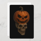  Creepy Realistic Halloween Pumpkin Skull Sticker 招待状 (正面/裏面)