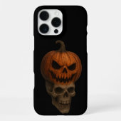 Creepy Realistic Halloween Pumpkin Skull Sticker iPhoneケース (裏面)