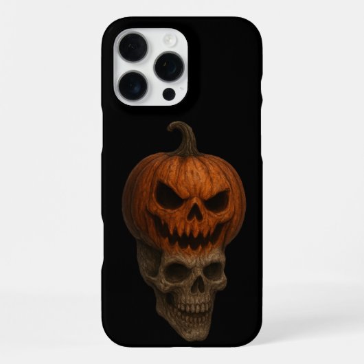  Creepy Realistic Halloween Pumpkin Skull Sticker iPhoneケース (裏面)