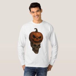  Creepy Realistic Halloween Pumpkin Skull Sticker Tシャツ