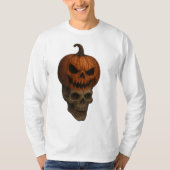  Creepy Realistic Halloween Pumpkin Skull Sticker Tシャツ (正面)