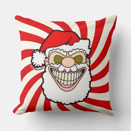 Creepy Santa Claus Screwball Graphics クッション (正面)