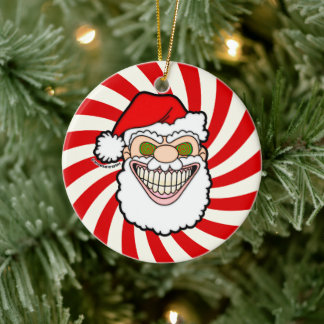 Creepy Santa Claus Screwball Graphics セラミックオーナメント