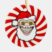 Creepy Santa Claus Screwball Graphics セラミックオーナメント (正面)