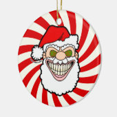 Creepy Santa Claus Screwball Graphics セラミックオーナメント (左)