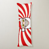Creepy Santa Claus Screwball Graphics ボディピロー (裏面 (縦))