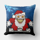 Creepy Santa Claus Screwball Graphics HOHOHO クッション (正面)