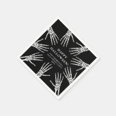 Creepy Skeleton Hand Bones On Black Halloween スタンダードカクテルナプキン (角)