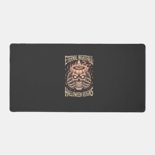 Creepy Skeleton Hands Pumpkin Skull デスクマット (正面)