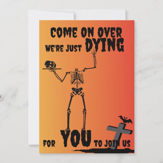 Creepy Skeleton Spooktacular Halloween Party 招待状 (正面)