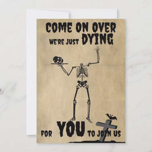 Creepy Skeleton Spooktacular Halloween Party 招待状 (正面)