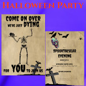 Creepy Skeleton Spooktacular Halloween Party 招待状