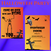 Creepy Skeleton Spooktacular Halloween Party 招待状