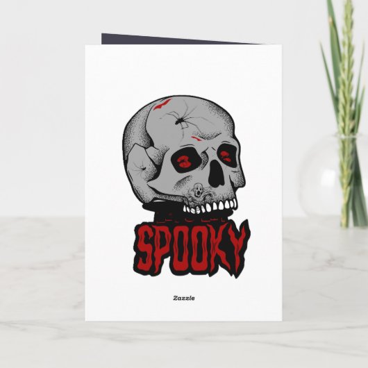 “Creepy Skull Horror Design – Spooky Halloween Art カード (裏面)