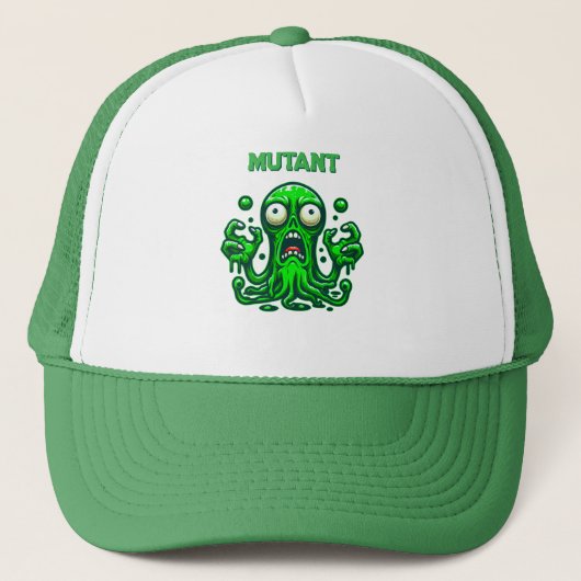 Creepy Slime Zombie Alien – Neon Green Monster キャップ (正面)
