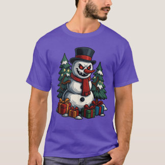 Creepy Snowman Scary Christmas Horror Holiday Appa Tシャツ