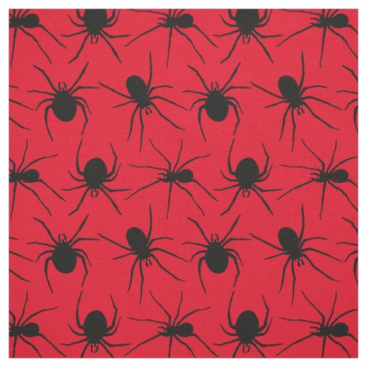 Creepy Spiders With Red Eyes Pattern ファブリック (見本)