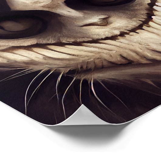 Creepy spooky horror cat ポスター (角)