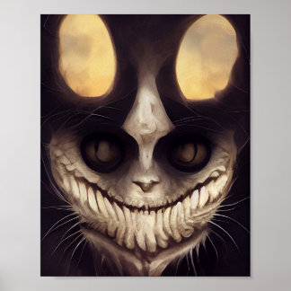 Creepy spooky horror cat ポスター