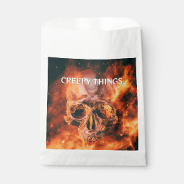 Creepy Things. Flaming skull in space フェイバーバッグ
