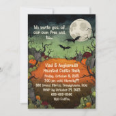 Creepy Vampire Bat Burton-Inspired Flat Invitation カード (正面)