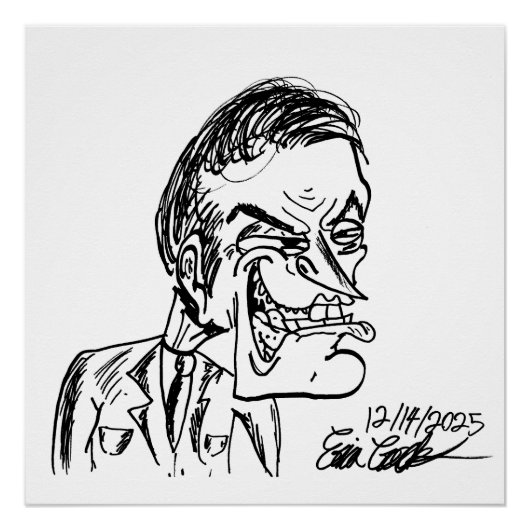 creepy villain cartoon art ポスター (正面)