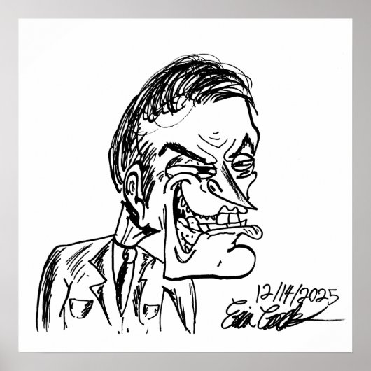 creepy villain cartoon art ポスター (正面)