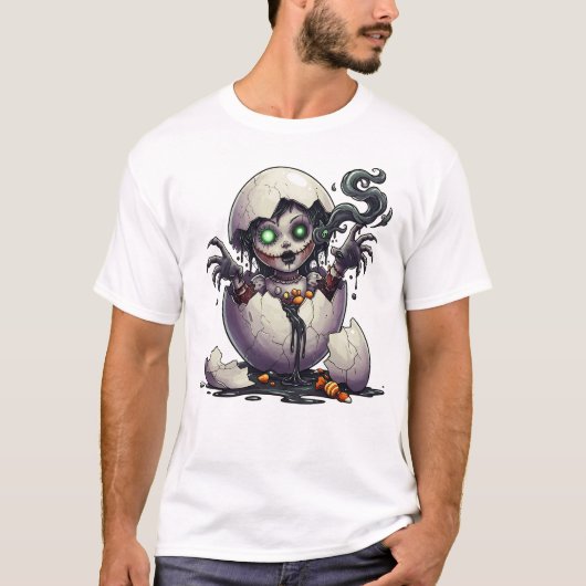 Creepy Witch Hatchling Halloween T-Shirt – Horror  Tシャツ (正面)