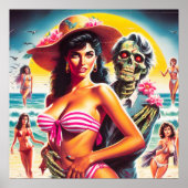 Creepy Zombie Beach Pin-up ポスター (正面)
