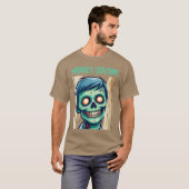 Creepy Zombie Heres Cousin Happy Halloween Day Hor Tシャツ (正面フル)