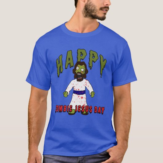 Creepy Zombie Jesus wants BRAINS Happy Zombie Jesu Tシャツ (正面)
