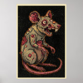 Creepy Zombie Rat Illustration ポスター (正面)