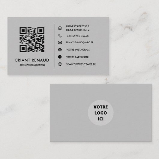 Créez votre propre carte de visite à code QR 名刺 (正面/裏面)