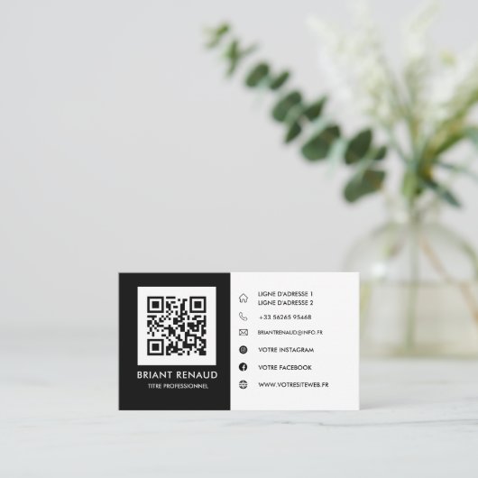 Créez votre propre carte de visite à code QR 名刺 (スタンド正面)