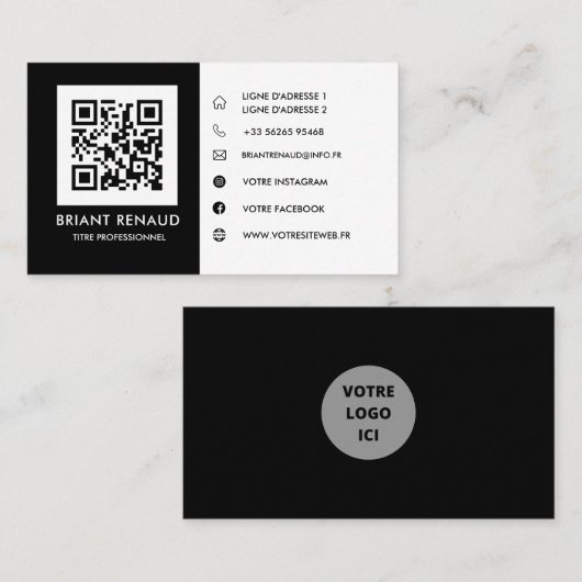 Créez votre propre carte de visite à code QR 名刺 (正面/裏面)