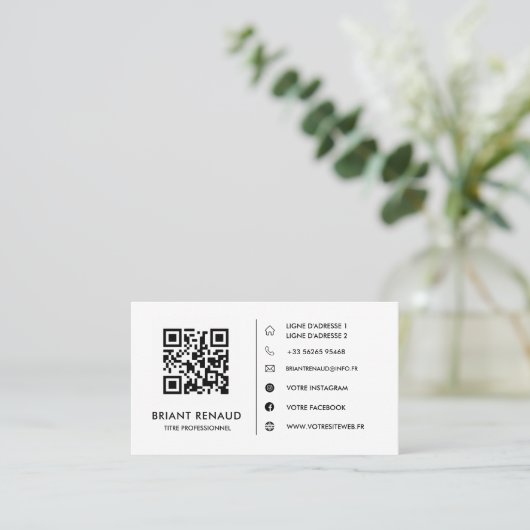 Créez votre propre carte de visite à code QR 名刺 (スタンド正面)