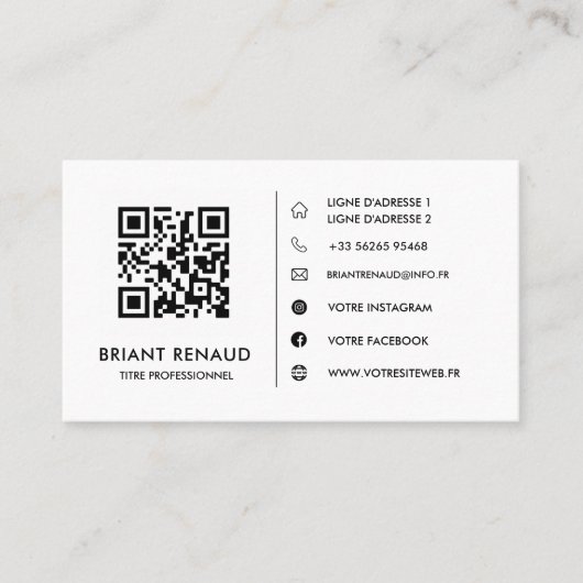 Créez votre propre carte de visite à code QR 名刺 (正面)