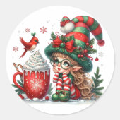 Créez votre propre Sticker rond classique d'elfe ラウンドシール (正面)