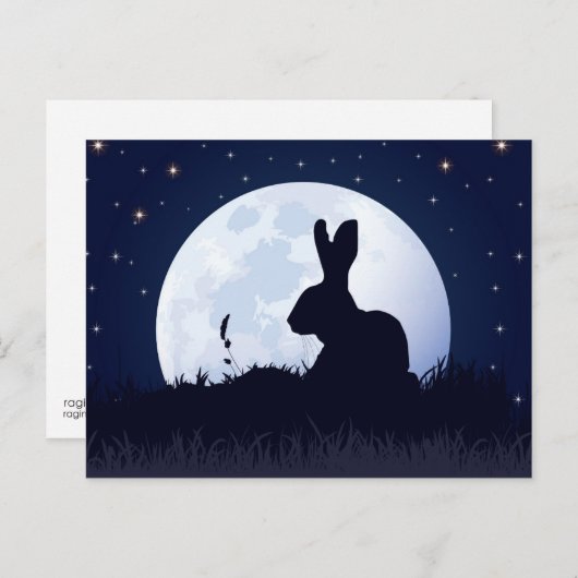 CREGGANの白のノウサギ ポストカード (正面/裏面)