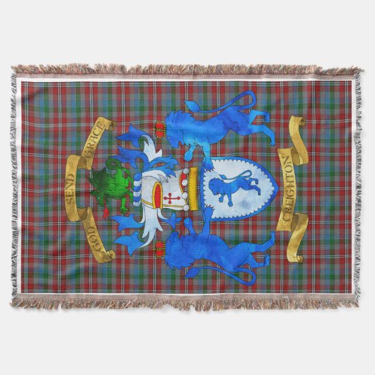 Creightonの紋章付き外衣 スローブランケット (正面)