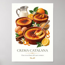 Crema Catalana – Vintage Italian Dessert ポスター