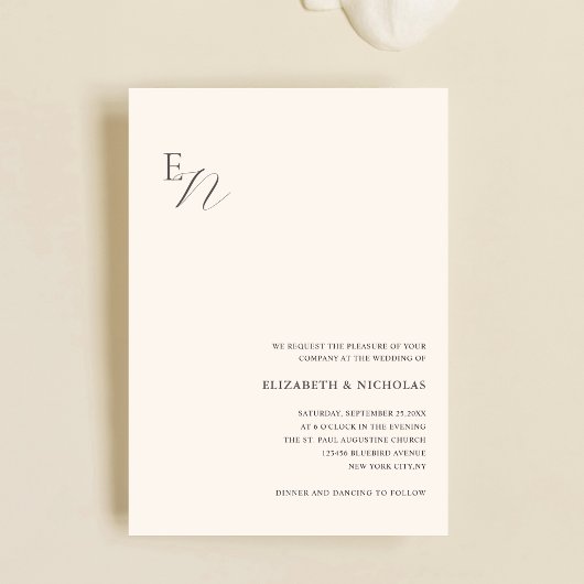 cremeデジシンプルタル結婚式招待状テンプレート 招待状