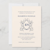 cremeデジタル結婚式招待状ukテンプレートカード 招待状 (正面)