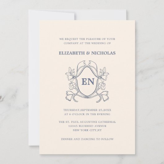 cremeデジタル結婚式招待状ukテンプレートカード 招待状 (正面)