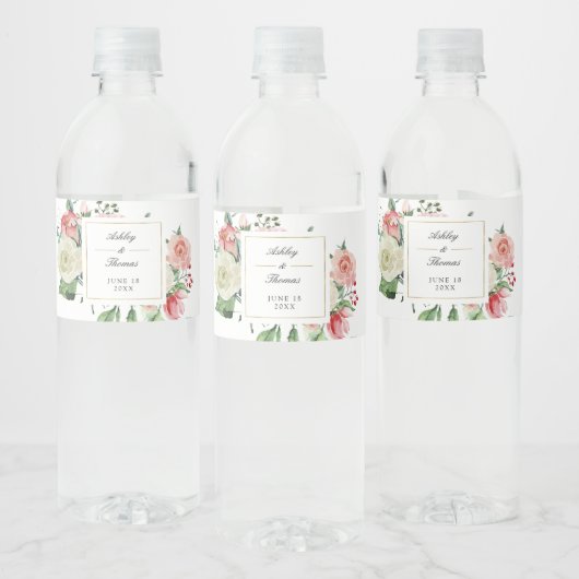 Cremeモダンバラフローラ水の色結婚の ペットボトルラベル (ボトル)
